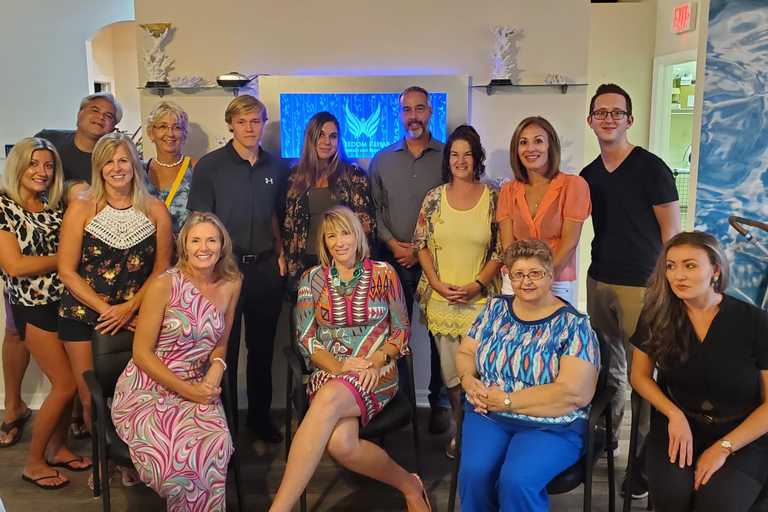 The Freedom Rehab Aquatic Therapy and Balance Center Team Posing